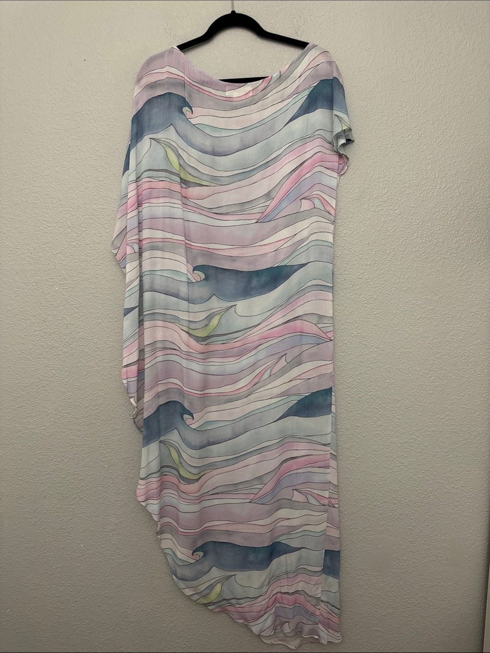 Mara Hoffman Swim One Shoulder Dashiki Waves Caftan Cover-Up OS One Size - Picture 8 of 12